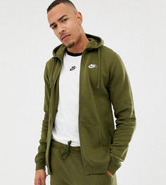 Худи зеленого цвета с молнией Nike Club 804389-395 - Зеленый