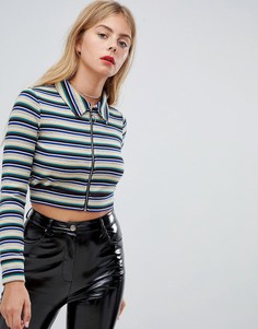 Полосатый лонгслив с молнией в стиле 90-х Emory Park - Мульти