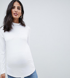Белый лонгслив с высоким воротником ASOS DESIGN Maternity - Белый