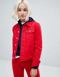 Джинсовая куртка в минималистском стиле Calvin Klein - Красный