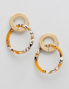 Двойные серьги-кольца Ashiana - Желтый