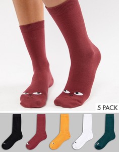 Набор из 5 пар разноцветных носков Monki - Мульти