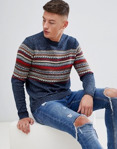 Синий жаккардовый джемпер Pull&Bear - Синий Pull&;Bear