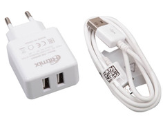Зарядное устройство Ritmix RM-2095AC 2xUSB + Cable MicroUSB White