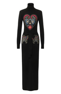 Шерстяное платье с декоративной вышивкой Elie Saab