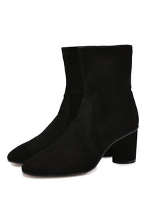 Замшевые ботильоны на устойчивом каблуке Stuart Weitzman