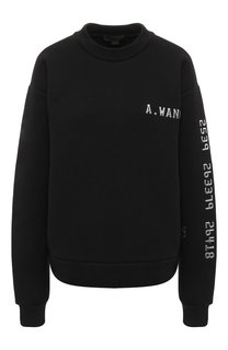 Хлопковый пуловер с надписями Alexander Wang