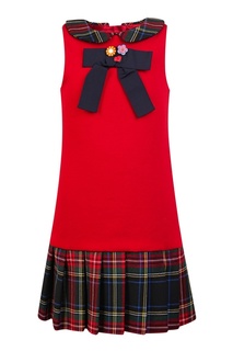 Красное платье с бантом Dolce&Gabbana Kids