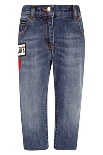 Хлопковые джинсы с нашивками Dolce&Gabbana Kids