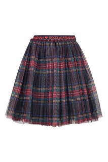 Юбка в клетку с эластичным поясом Dolce&Gabbana Kids