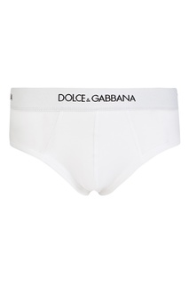 Белые трусы с логотипом Dolce&Gabbana Kids