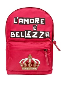 Красный рюкзак с отделкой Dolce&Gabbana Kids
