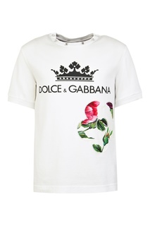 Футболка с кристаллами Dolce&Gabbana Kids