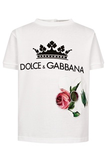 Белая футболка с нашивкой Dolce&Gabbana Kids