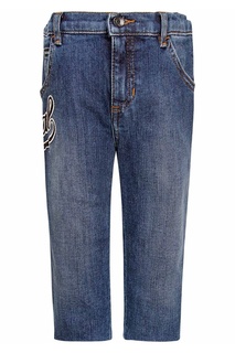 Голубые джинсы с аппликацией Dolce&Gabbana Kids