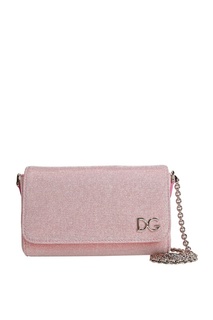 Розовая сумка с тканевой отделкой Dolce&Gabbana Kids