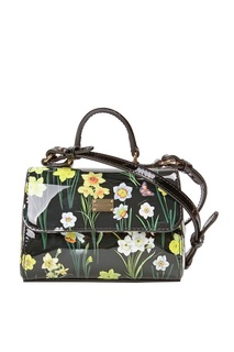 Кожаная сумка с цветочным принтом Dolce&Gabbana Kids