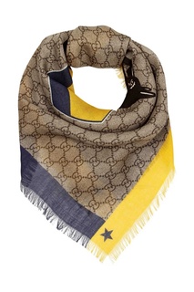 Палантин с комбинированным принтом Gucci Kids