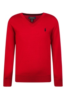 Красный пуловер с логотипом Ralph Lauren Kids