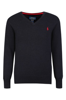 Черный пуловер с логотипом Ralph Lauren Kids