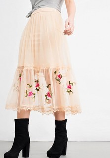 Юбка LOST INK EMBROIDERED HEM MESH MIDAXI