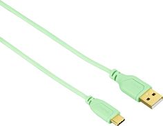 Кабель HAMA Flexi-Slim, USB Type-C (m) - USB A(m), 0.75м, зеленый [00135786]