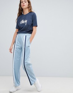Спортивные брюки с широкими штанинами и полосками Stussy - Синий