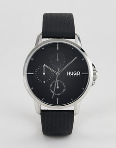 Черные часы с кожаным ремешком HUGO 1530022 Focus - Черный