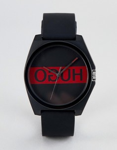Черные часы с силиконовым ремешком и логотипом на циферблате HUGO 1520015 Play - Черный