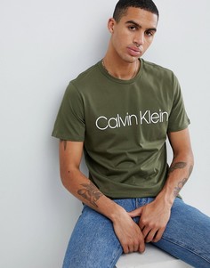 Футболка оливкового цвета с логотипом Calvin Klein - Зеленый