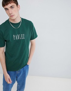 Зеленая футболка с вышитым логотипом Parlez - Зеленый