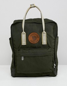 Рюкзак с кожаной нашивкой и контрастными лямками Fjallraven Kanken - 16 л - Зеленый