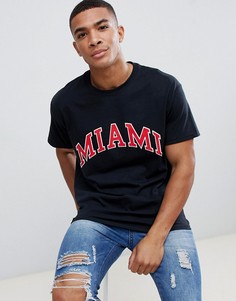 Черная футболка с надписью Miami New Look - Черный
