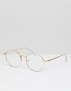 Круглые очки с прозрачными стеклами Quay Australia I See You - Золотой