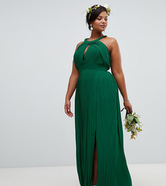 Плиссированное платье макси TFNC Plus - Зеленый