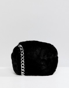 Черная меховая сумка через плечо Pull&Bear - Черный Pull&;Bear