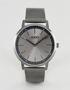 Серые часы с сетчатым ремешком HUGO 1520012 Exist - Серый