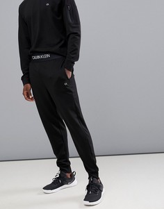Джоггеры с логотипом на поясе и кромкой манжетом Calvin Klein Performance - Черный