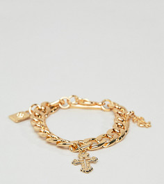 Толстый золотистый браслет с подвесками Glamorous - Золотой
