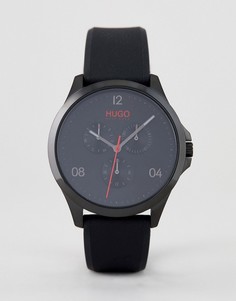 Черные часы с силиконовым ремешком HUGO 1530034 Risk - Черный
