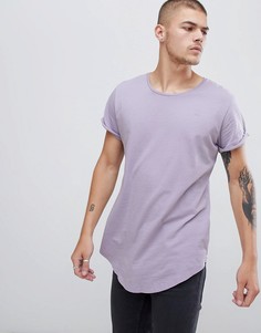 Удлиненная сиреневая футболка G-Star Vontoni - Фиолетовый