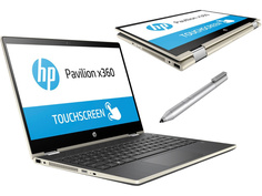 Ноутбук HP Pavilion x360 14-cd0010ur Gold 4GU34EA (Intel Core i5-8250U 1.6 GHz/8192Mb/1000Gb+128Gb SSD/Intel HD Graphics/Wi-Fi/Bluetooth/Cam/14.0/1920x1080/Windows 10 Home 64-bit)