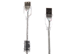 Аксессуар Greenconnect USB 2.0 AM - AF 0.5m Transparent GCR-UEC21M-BB2SF-0.5m