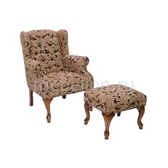 Кресло с пуфом 2540 коричневое Петроторг