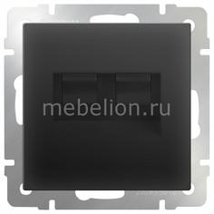 Розетка двойная RJ-11 и Ethernet RJ-45, без рамки Черный матовый WL08-RJ11+RJ45 Werkel