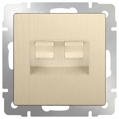 Розетка двойная RJ-11 и Ethernet RJ-45, без рамки Шампань рифленый WL10-RJ11-45 Werkel
