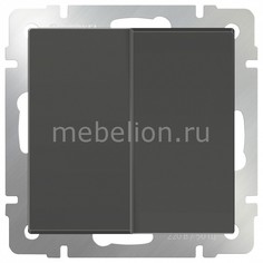Выключатель двухклавишный без рамки Серо-коричневый WL07-SW-2G Werkel