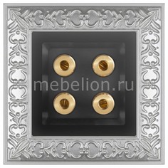 Розетка акустические Antik (Черный матовый) WL08-70-11+WL08-AUDIOx4 Werkel