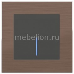 Выключатель проходной одноклавишный с подсветкой Aluminium (Серо-коричневый) WL07-SKGSC-01-IP44+WL07-SW-1G-2W-LED Werkel