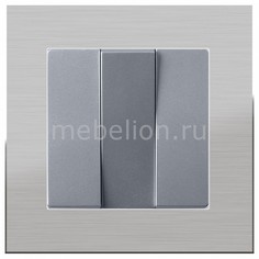 Выключатель трехклавишный без рамки Aluminium(Серебряный) WL06-SW-2G+WL06-SW-3G Werkel
